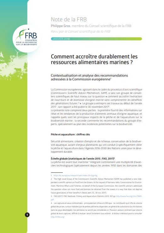 Comment accroître durablement les ressources alimentaires marines ?