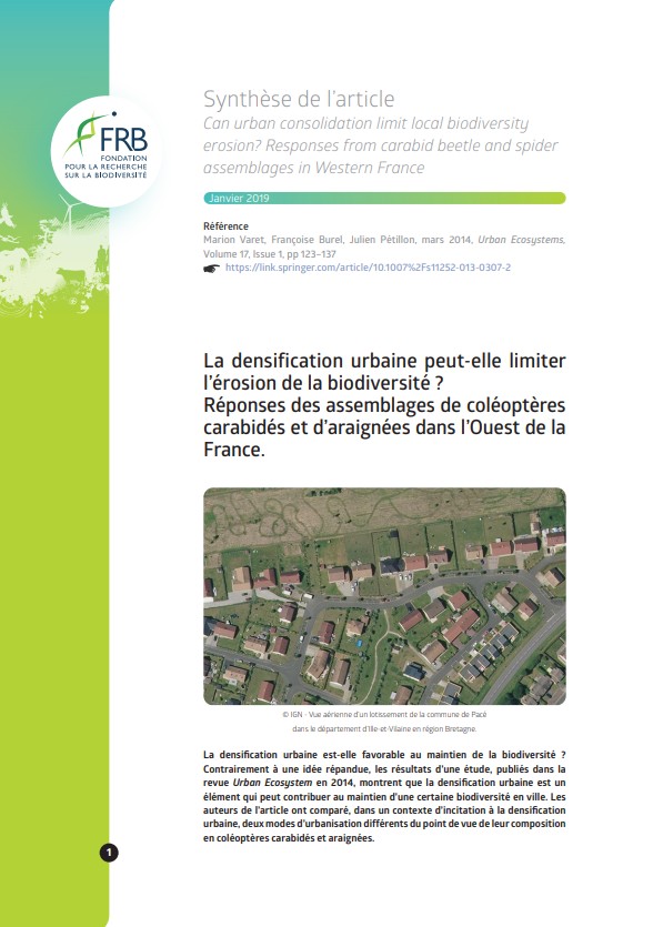 La densification urbaine est-elle favorable au maintien de la biodiversité ?