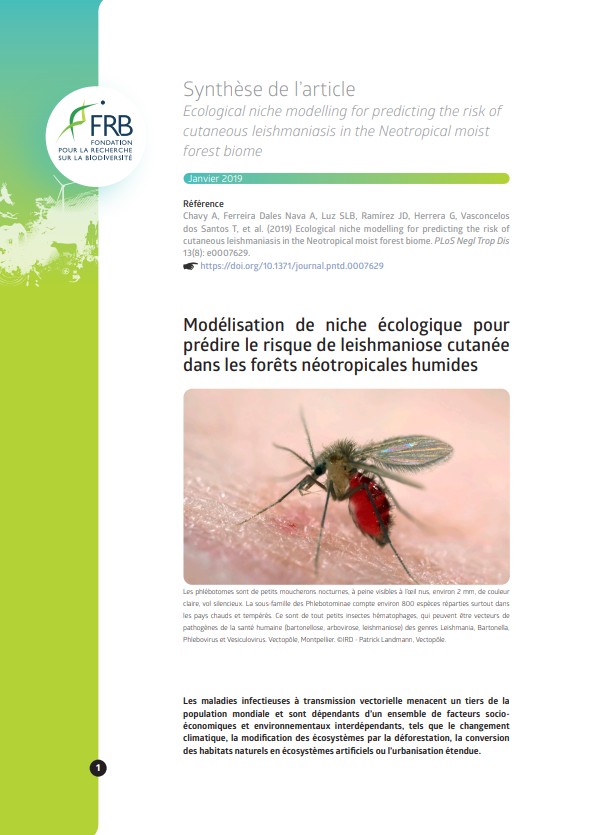 Modélisation de niche écologique pour prédire le risque de leishmaniose cutanée dans les forêts néotropicales humides