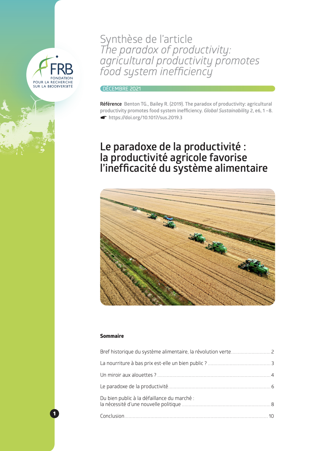 Le paradoxe de la productivité : la productivité agricole favorise l’inefficacité du système alimentaire