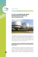 La Cour européenne des droits de l’Homme et le droit à un environnement sain