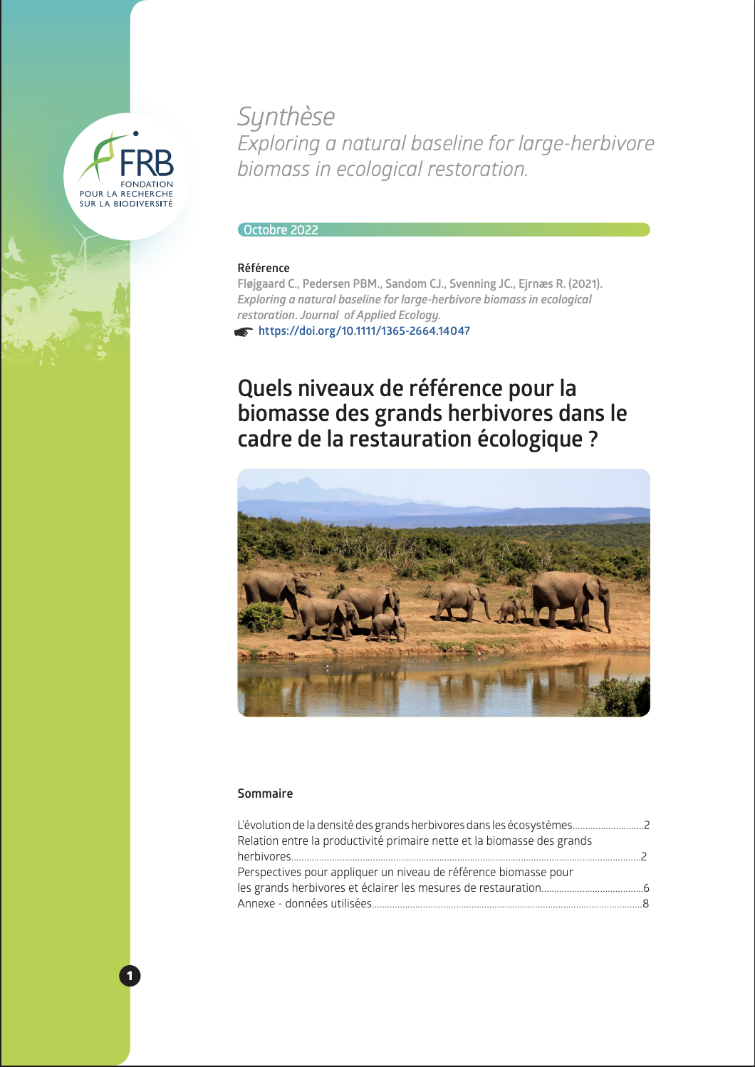 Quels niveaux de référence pour la biomasse des grands herbivores dans le cadre de la restauration écologique ?