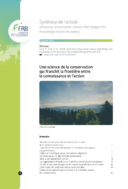 Une science de la conservation qui franchit la frontière entre la connaissance et l’action