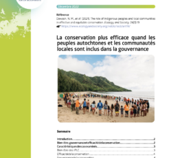 La conservation plus efficace quand les peuples autochtones et les communautés locales sont inclus dans la gouvernance