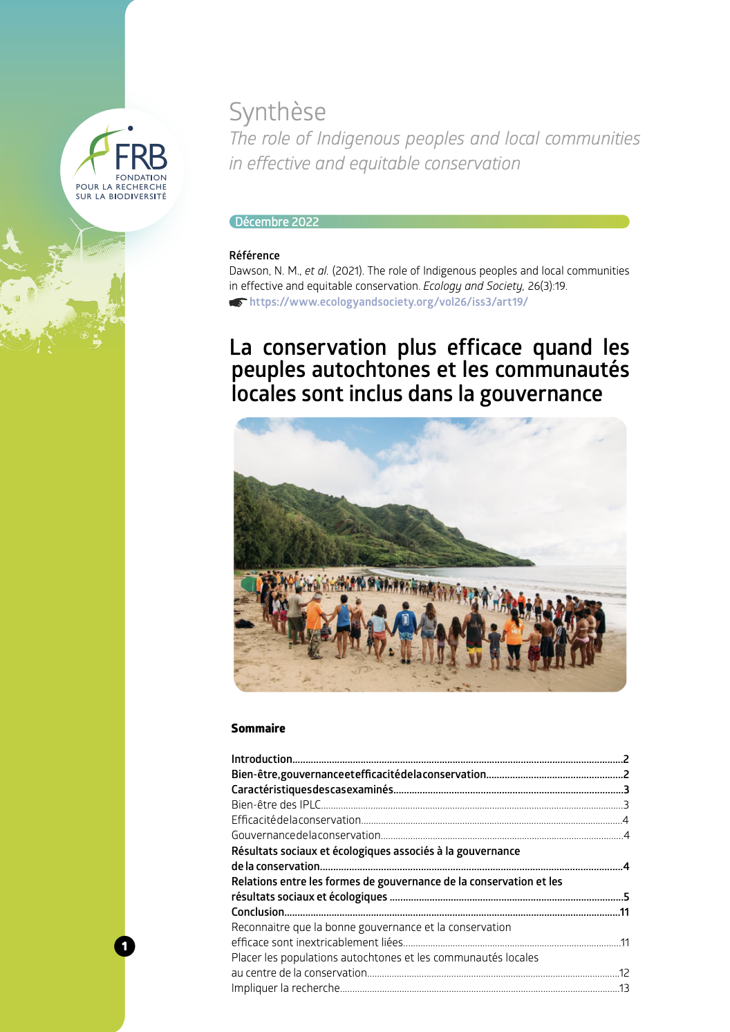 La conservation plus efficace quand les peuples autochtones et les communautés locales sont inclus dans la gouvernance