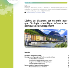 L’échec du dissensus est essentiel pour que l’écologie scientifique influence les politiques de développement