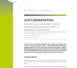 JUSTCONSERVATION | Towards ‘just conservation’: linking theories and practices of justice in biodiversity conservation